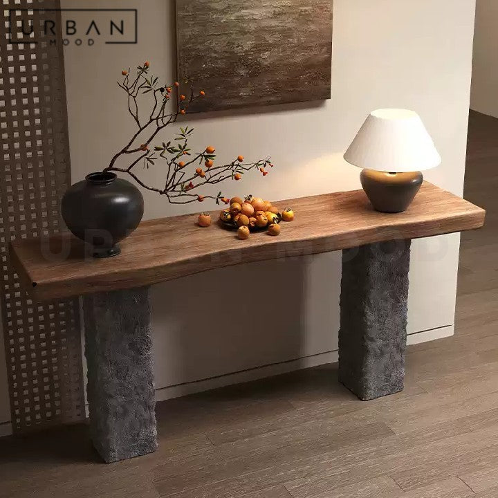 GIELEN Rustic Solid Wood Console Table