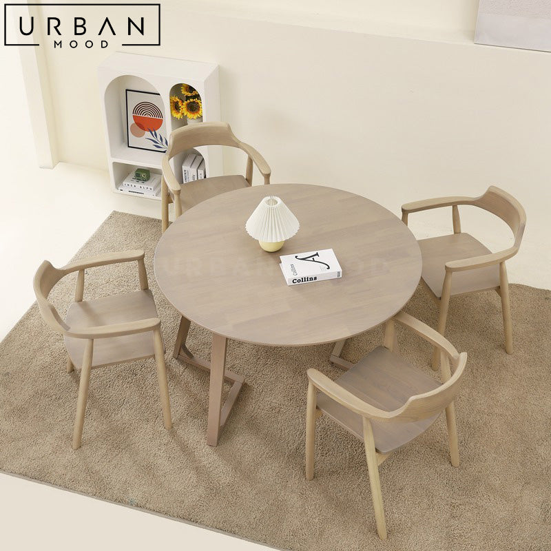 GIGLIO Japandi Solid Wood Round Dining Table