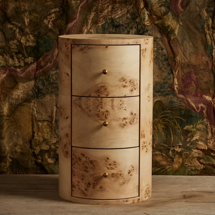 GILMORE Mappa Burl Bedside Table - Urban Mood Singapore