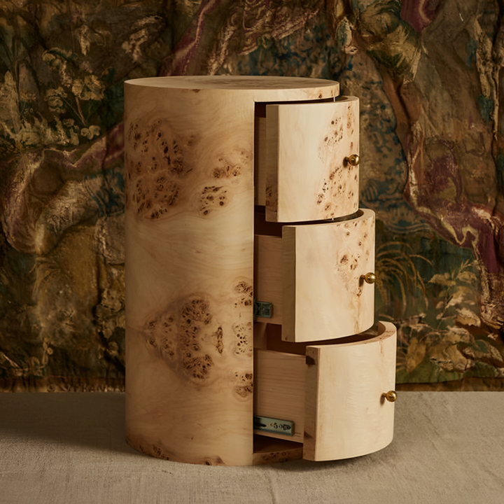 GILMORE Mappa Burl Bedside Table - Urban Mood Singapore
