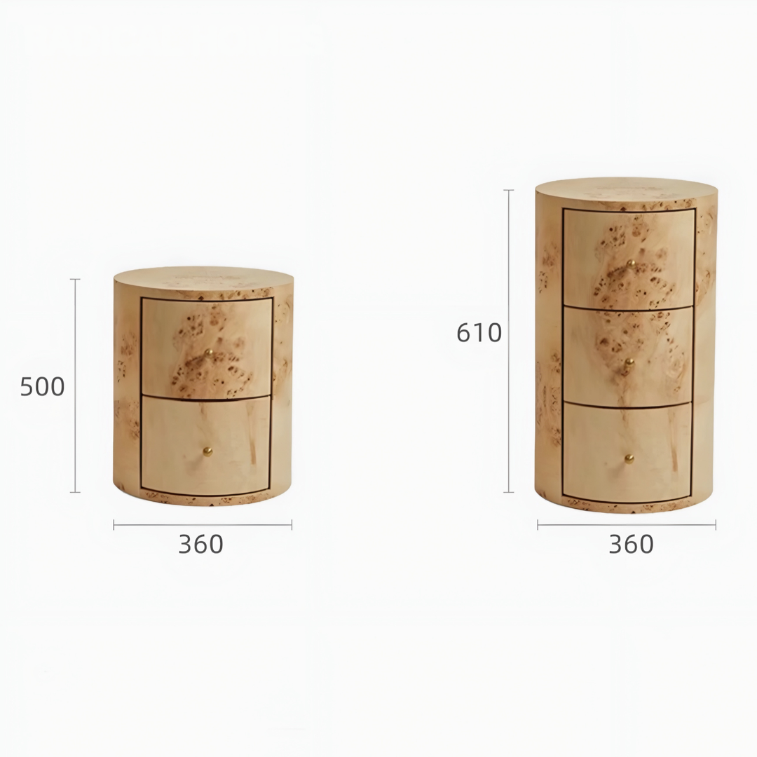 GILMORE Mappa Burl Bedside Table - Urban Mood Singapore