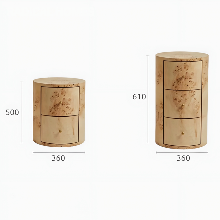 GILMORE Mappa Burl Bedside Table - Urban Mood Singapore