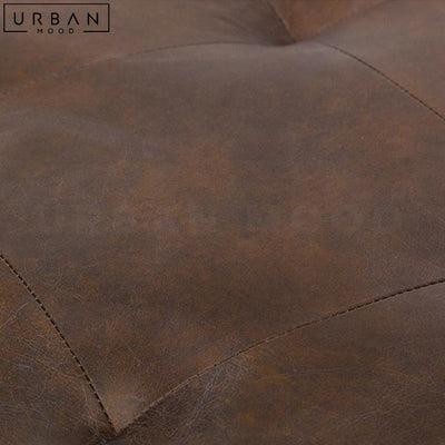 GIRALD Modern Round Leather Ottoman