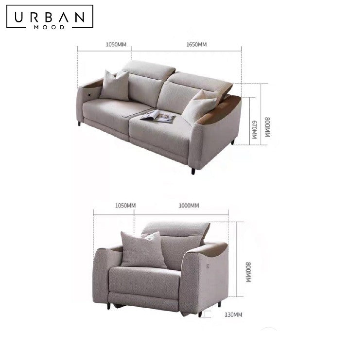 GISSLE Modern Fabric Electric Recliner Sofa