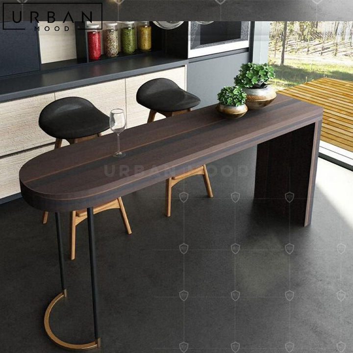 GIUSEP Modern Solid Wood Bar Table