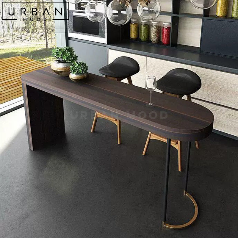 GIUSEP Modern Solid Wood Bar Table