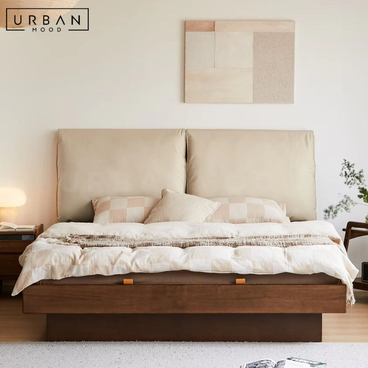 GLESTON Modern Solid Wood Storage Bedframe