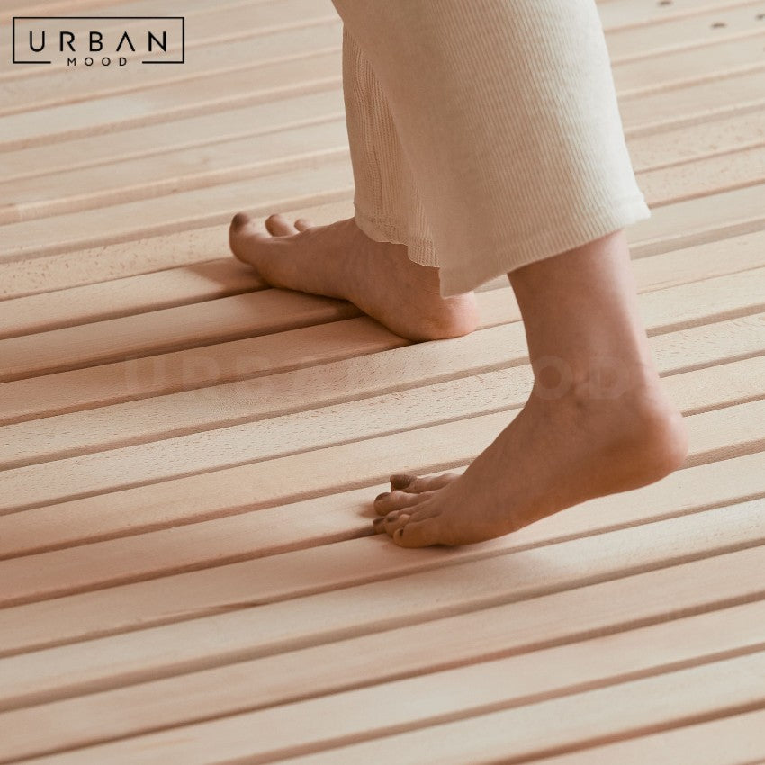 GLESTON Modern Solid Wood Storage Bedframe