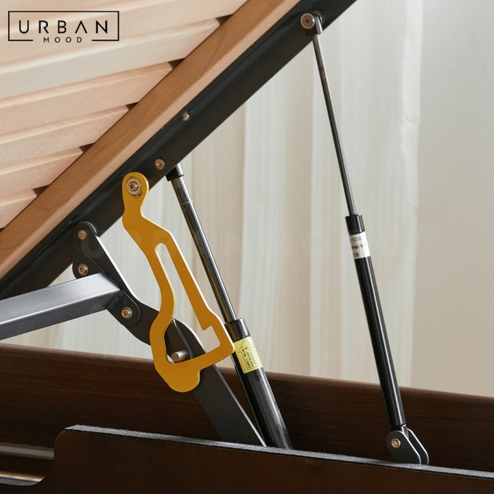 GLESTON Modern Solid Wood Storage Bedframe