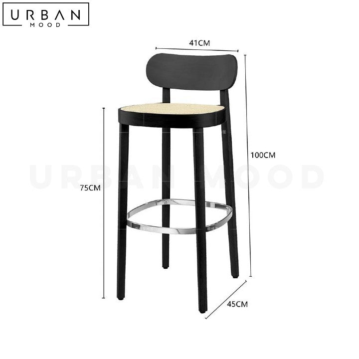 GLUDEL Modern Rattan Bar Stool