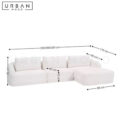 MANER Modern Curved Boucle Sectional Sofa (Water Resistant)