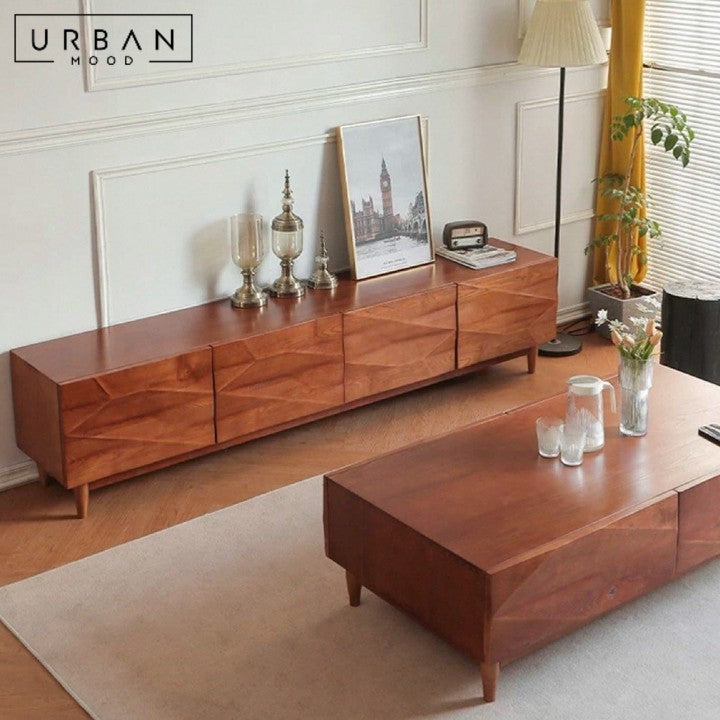 GORDIL Modern Solid Wood TV Console
