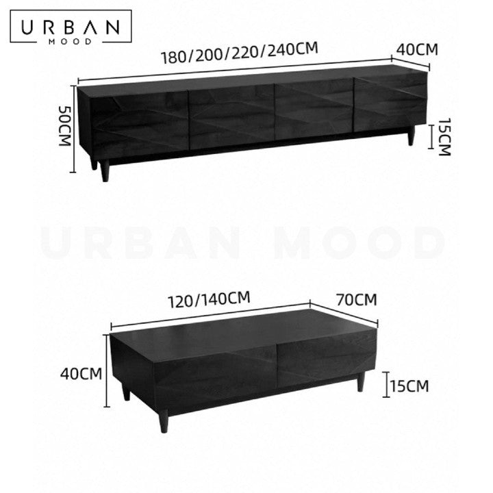 GORDIL Modern Solid Wood TV Console