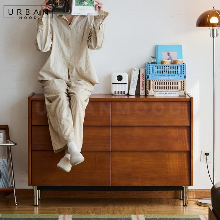 GRADO Japandi Solid Wood Chest Of Drawers