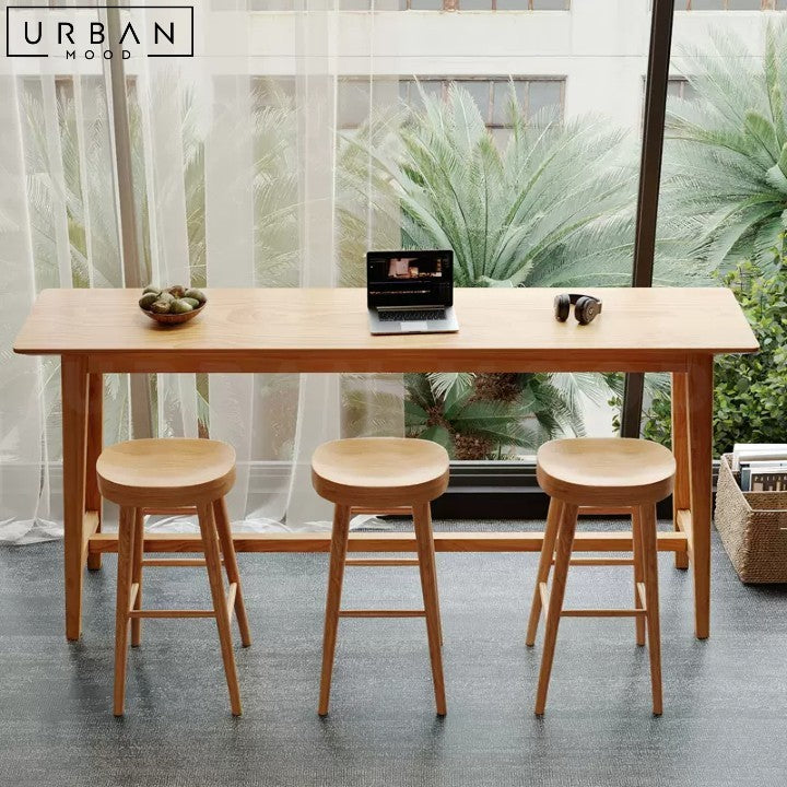 GRAMA Scandinavian Solid Wood Bar Table