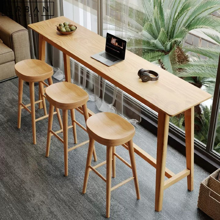 GRAMA Scandinavian Solid Wood Bar Table