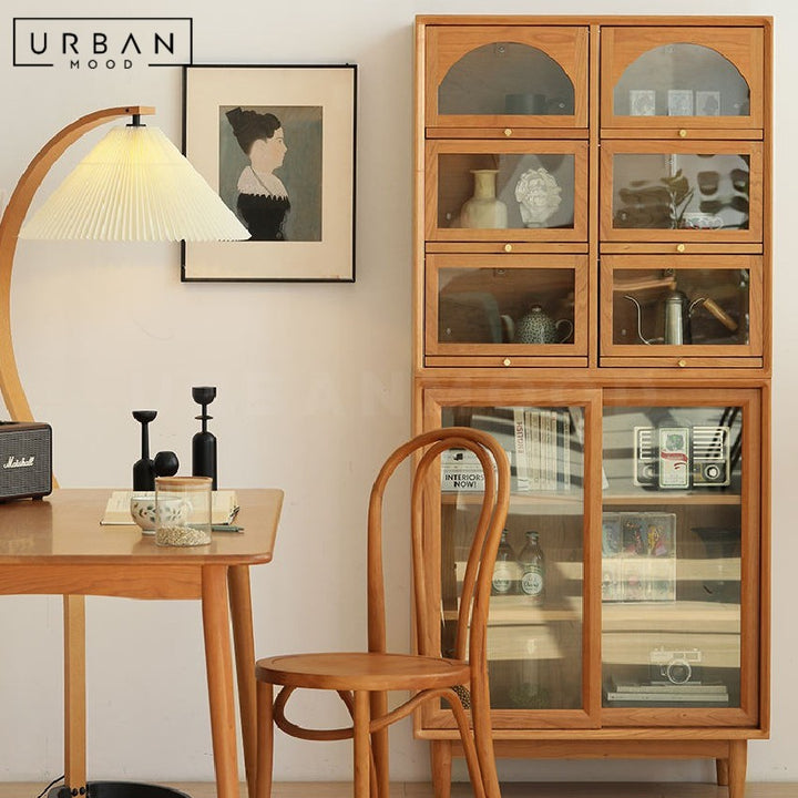 GRANDEUR Japandi Solid Wood Display Cabinet