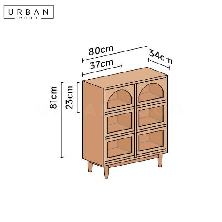 GRANDEUR Japandi Solid Wood Display Cabinet
