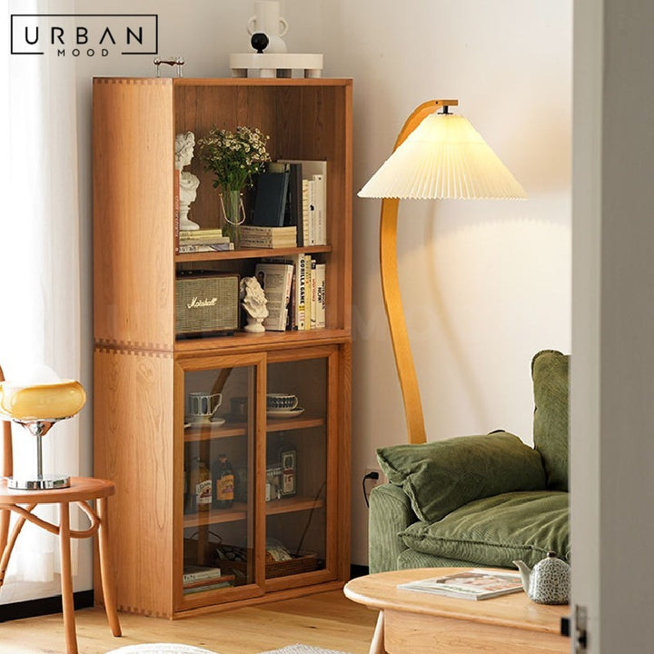 GRANDEUR Japandi Solid Wood Display Cabinet