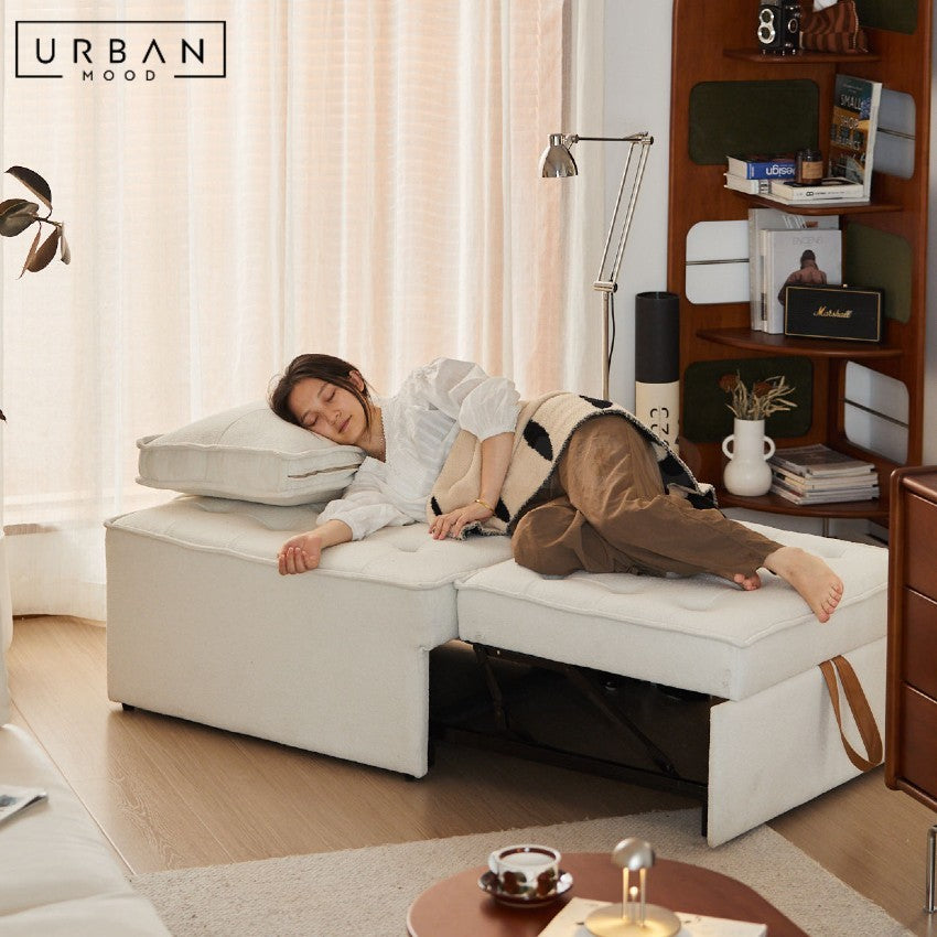 GRAYCE Modern Leather Sofa Bed