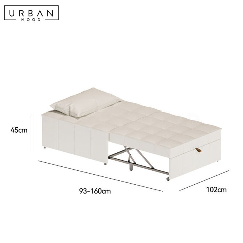 GRAYCE Modern Leather Sofa Bed