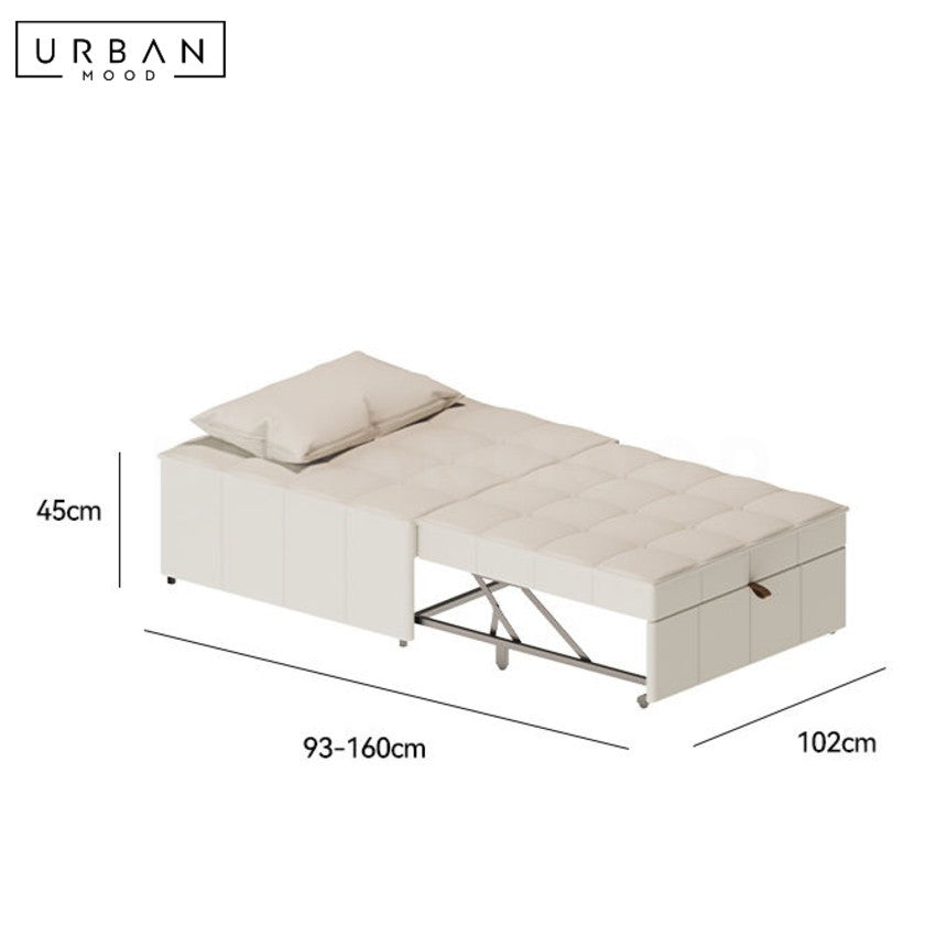 GRAYCE Modern Leather Sofa Bed