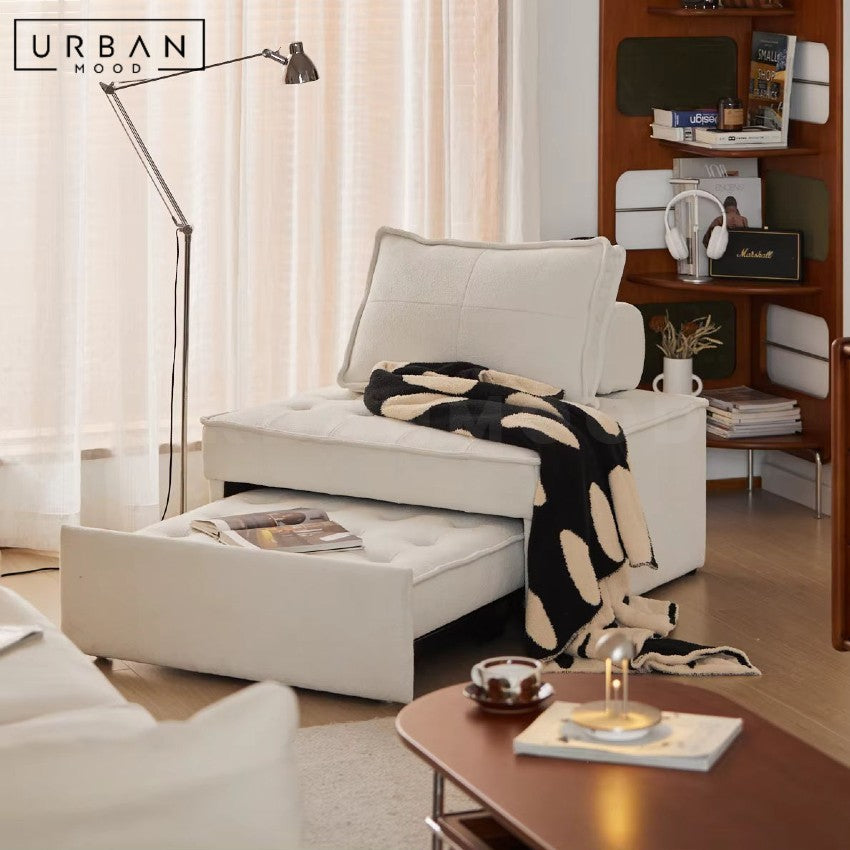 GRAYCE Modern Leather Sofa Bed