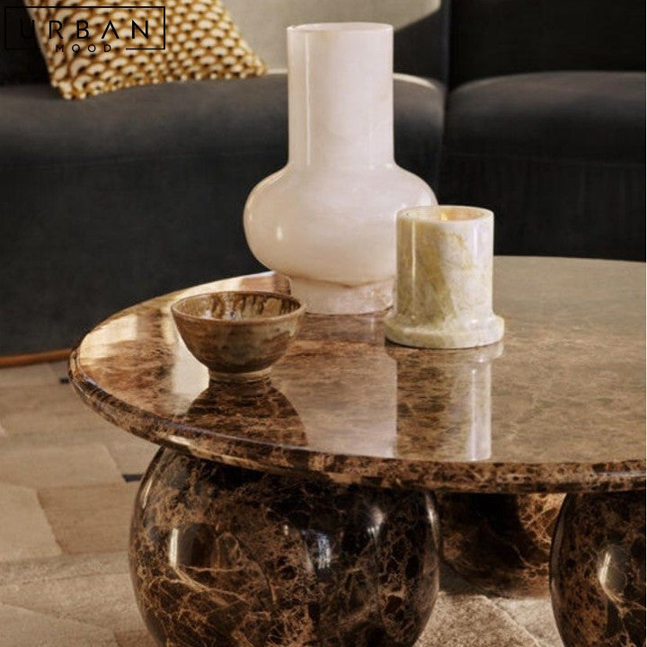 GREEN Modern Round Marble Coffee Table