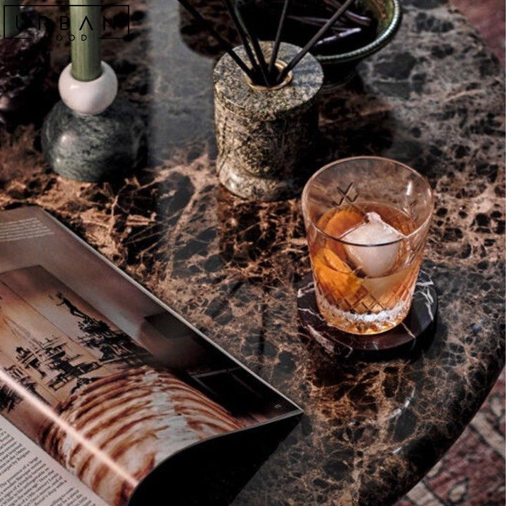 GREEN Modern Round Marble Coffee Table