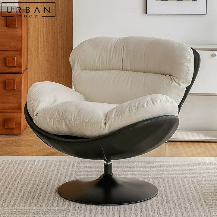 GREGOR Modern Leather Swivel Lounge Chair