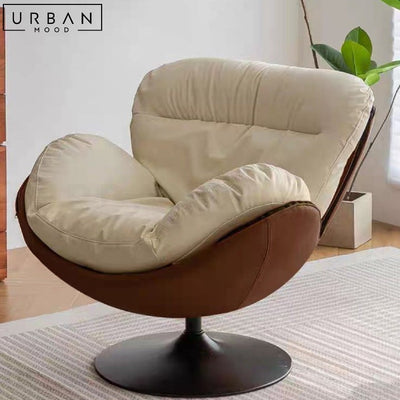 GREGOR Modern Leather Swivel Lounge Chair