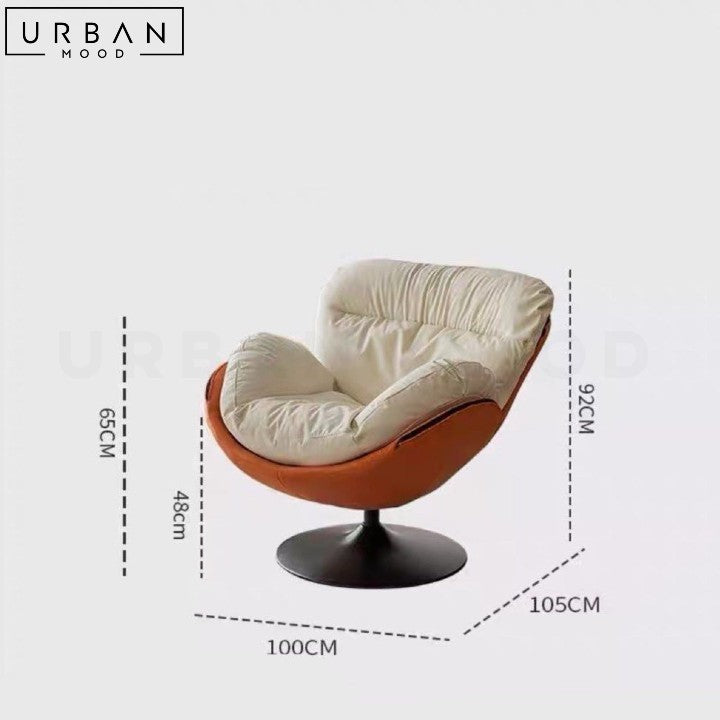 GREGOR Modern Leather Swivel Lounge Chair