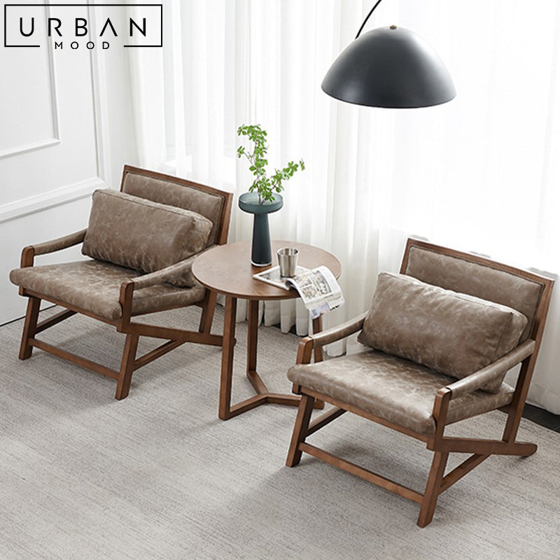 GRETA Rustic Solid Wood Armchair