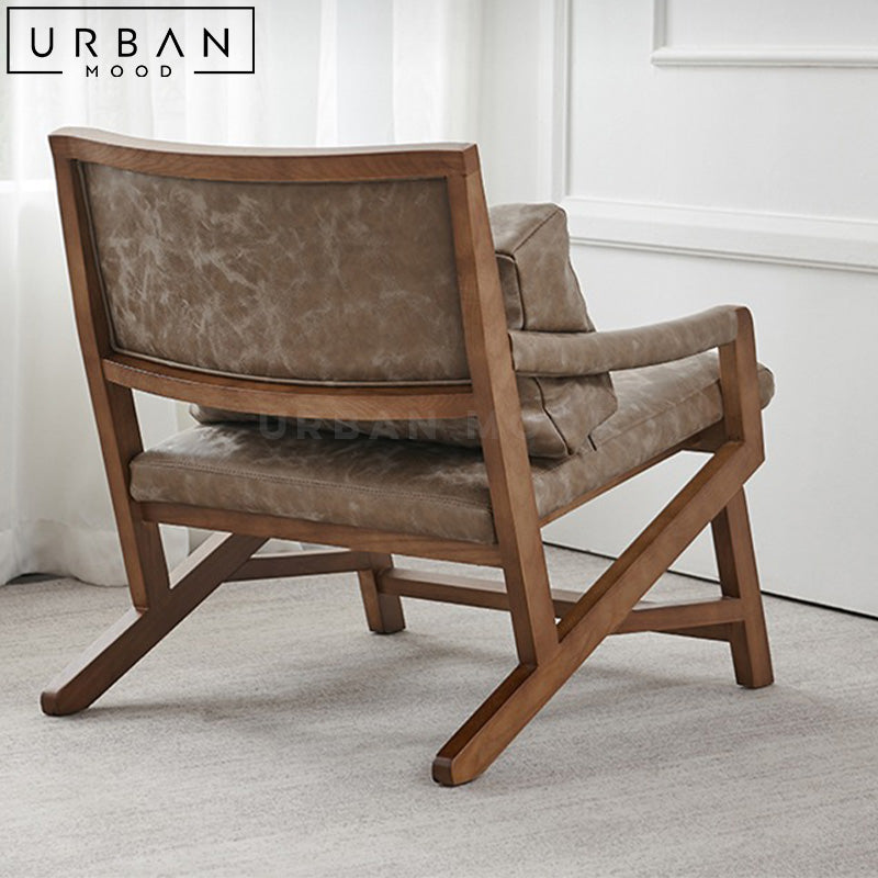 GRETA Rustic Solid Wood Armchair