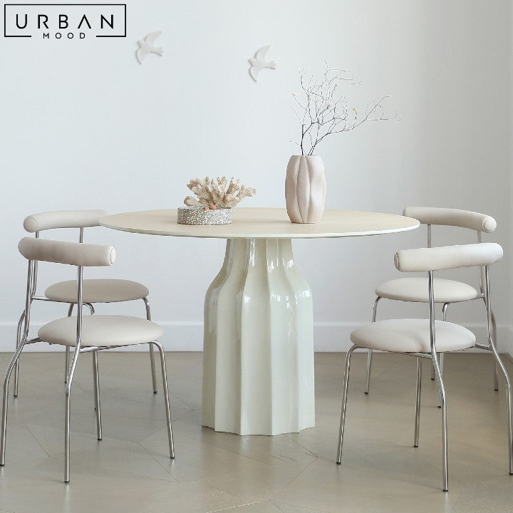 GRATIS Japandi Sintered Stone Round Dining Table