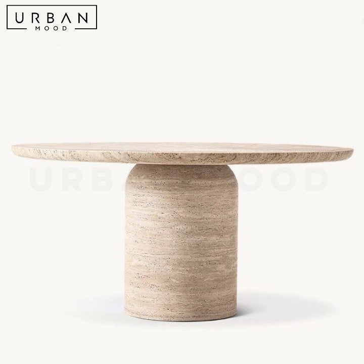 GRIFFITH Wabi Sabi Travertine Dining Table