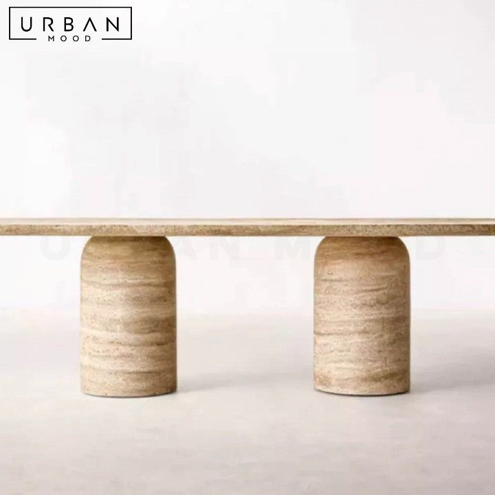 GRIFFITH Wabi Sabi Travertine Dining Table