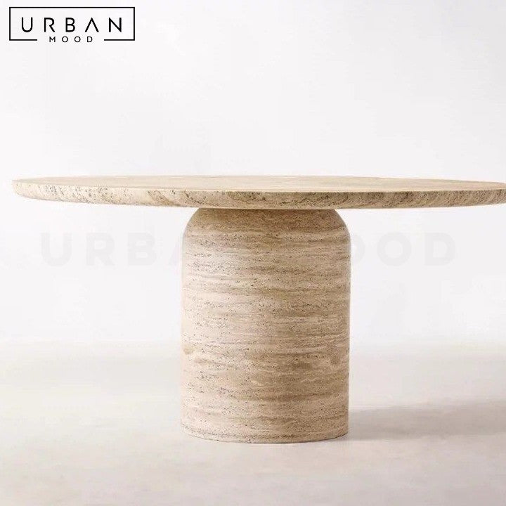 GRIFFITH Wabi Sabi Travertine Dining Table