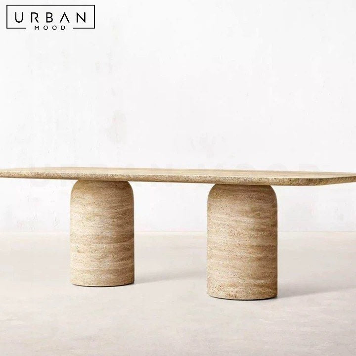 GRIFFITH Wabi Sabi Travertine Dining Table