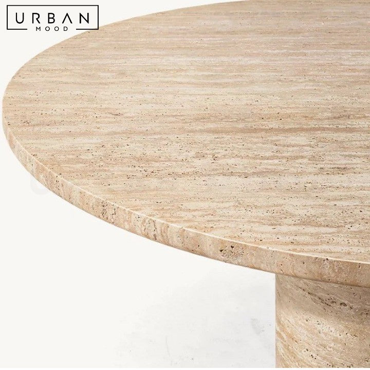 GRIFFITH Wabi Sabi Travertine Dining Table