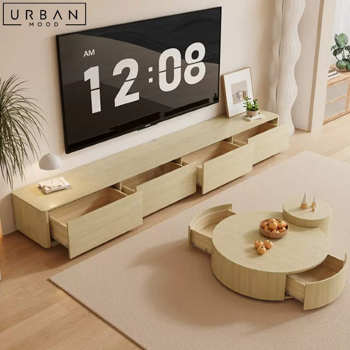 GRONY Japandi TV Console and Coffee Table