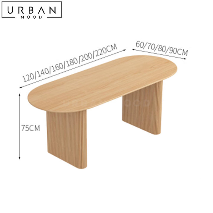 GUGGEN Japandi Solid Wood Dining Table