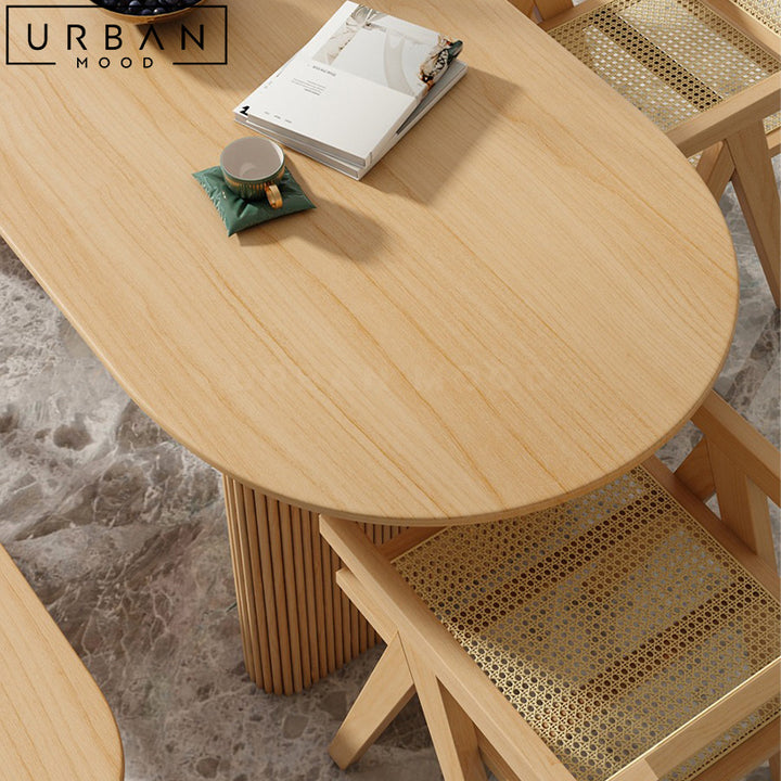 GUGGEN Japandi Solid Wood Dining Table