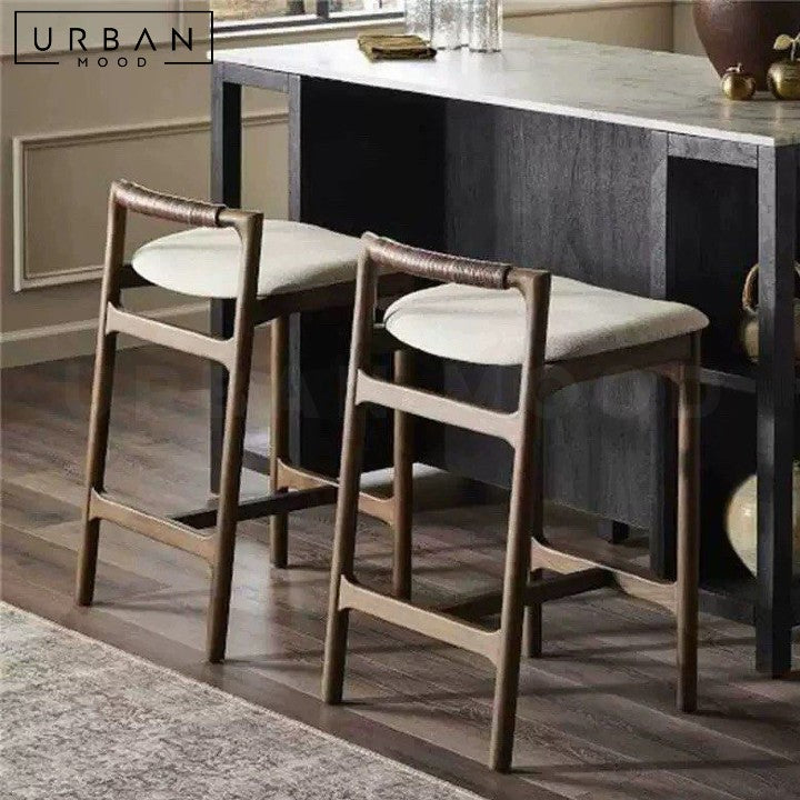 RUN Modern Solid Wood Bar Stool