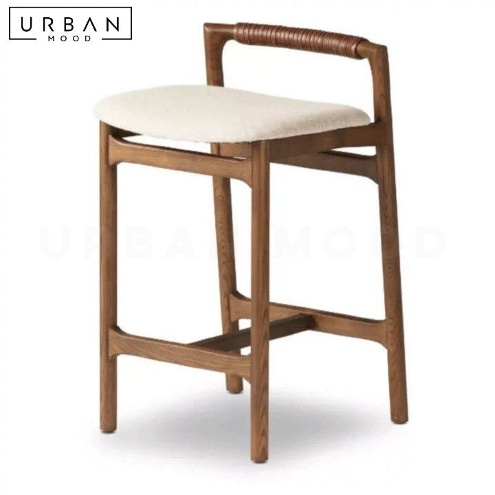 RUN Modern Solid Wood Bar Stool