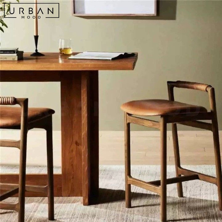 RUN Modern Solid Wood Bar Stool