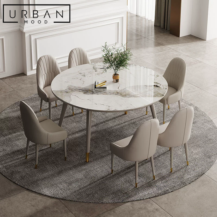 GEYSER Modern Marble Round Dining Table