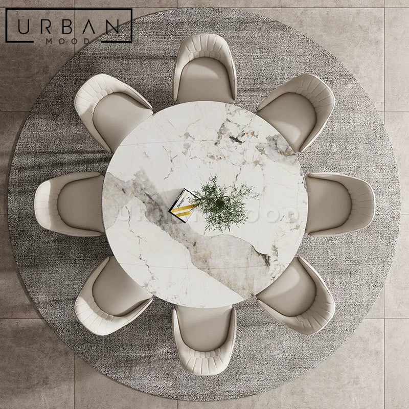 GEYSER Modern Marble Round Dining Table