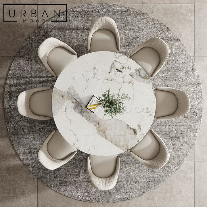 GEYSER Modern Marble Round Dining Table