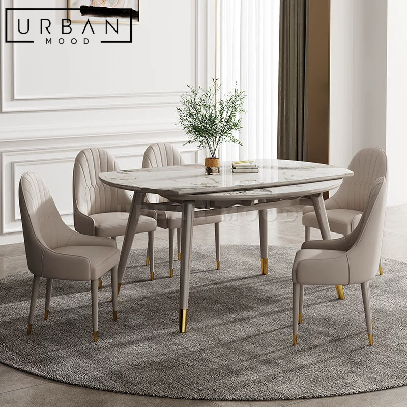 GEYSER Modern Marble Round Dining Table